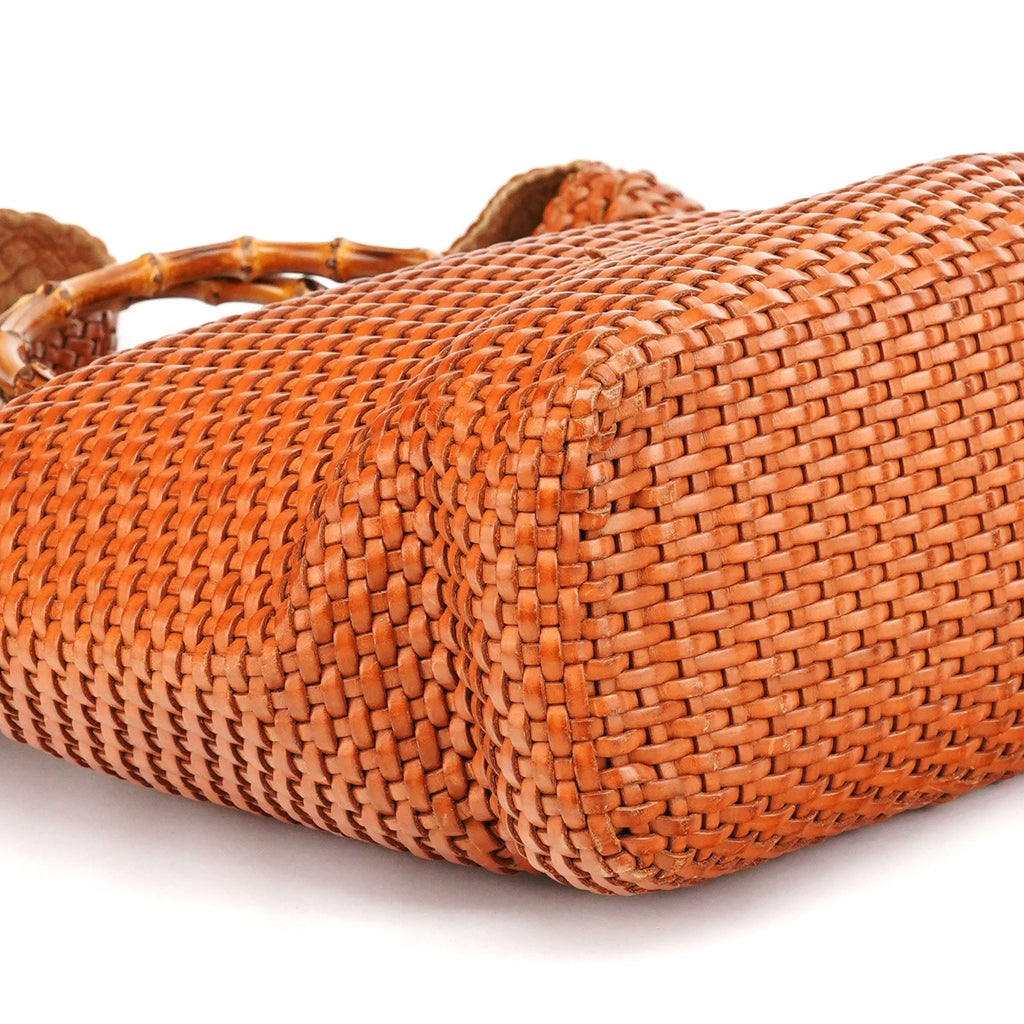 1996 Light Brown Leather Bamboo 2-Way Bag