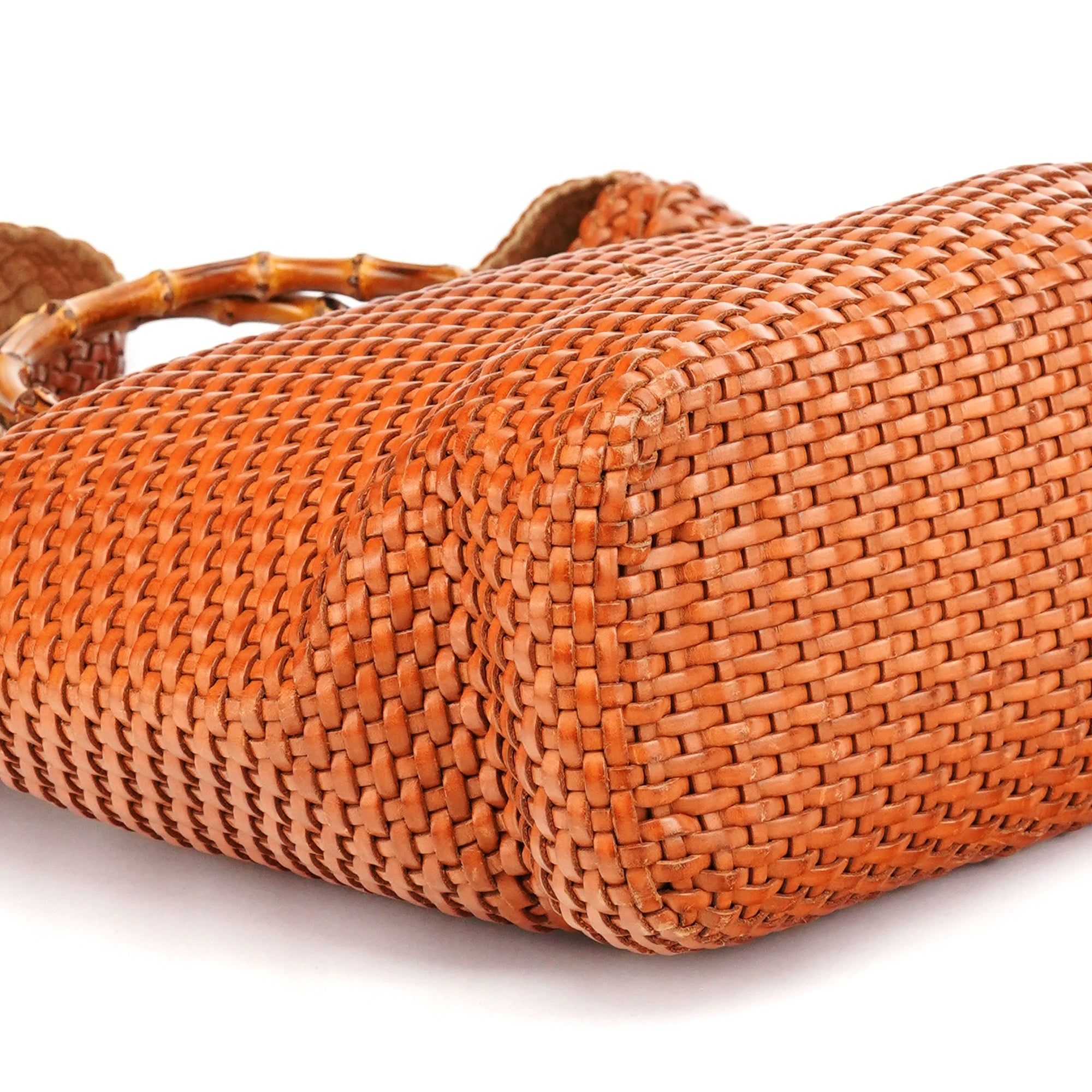 1996 Light Brown Leather Bamboo 2-Way Bag