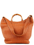 1996 Light Brown Leather Bamboo 2-Way Bag