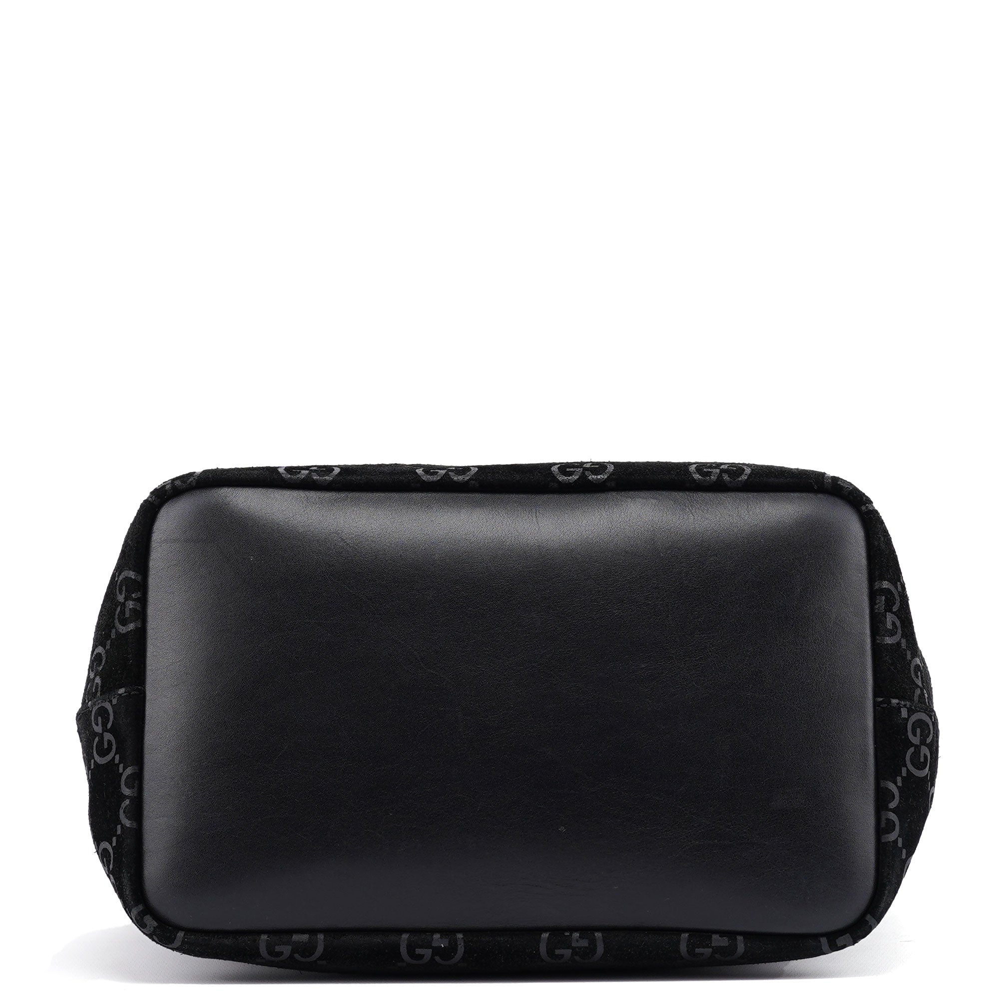 1997 Black GG Suede Bamboo Shoulder Bag