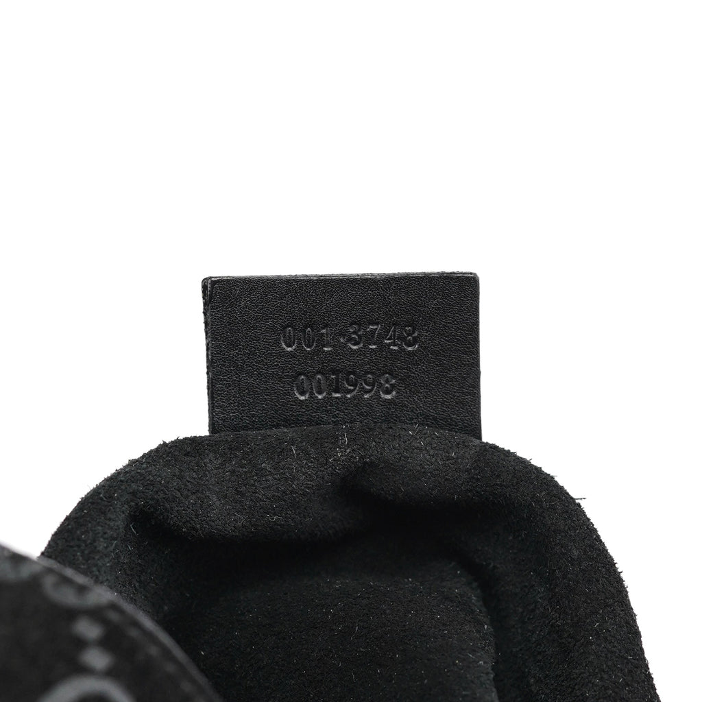 1997 Black GG Suede Drawstring Shoulder Bag