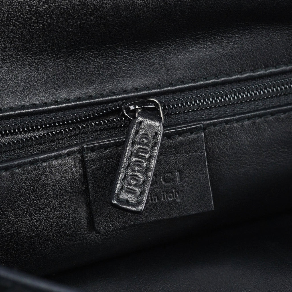 1997 Black GG Suede Horsebit Bag