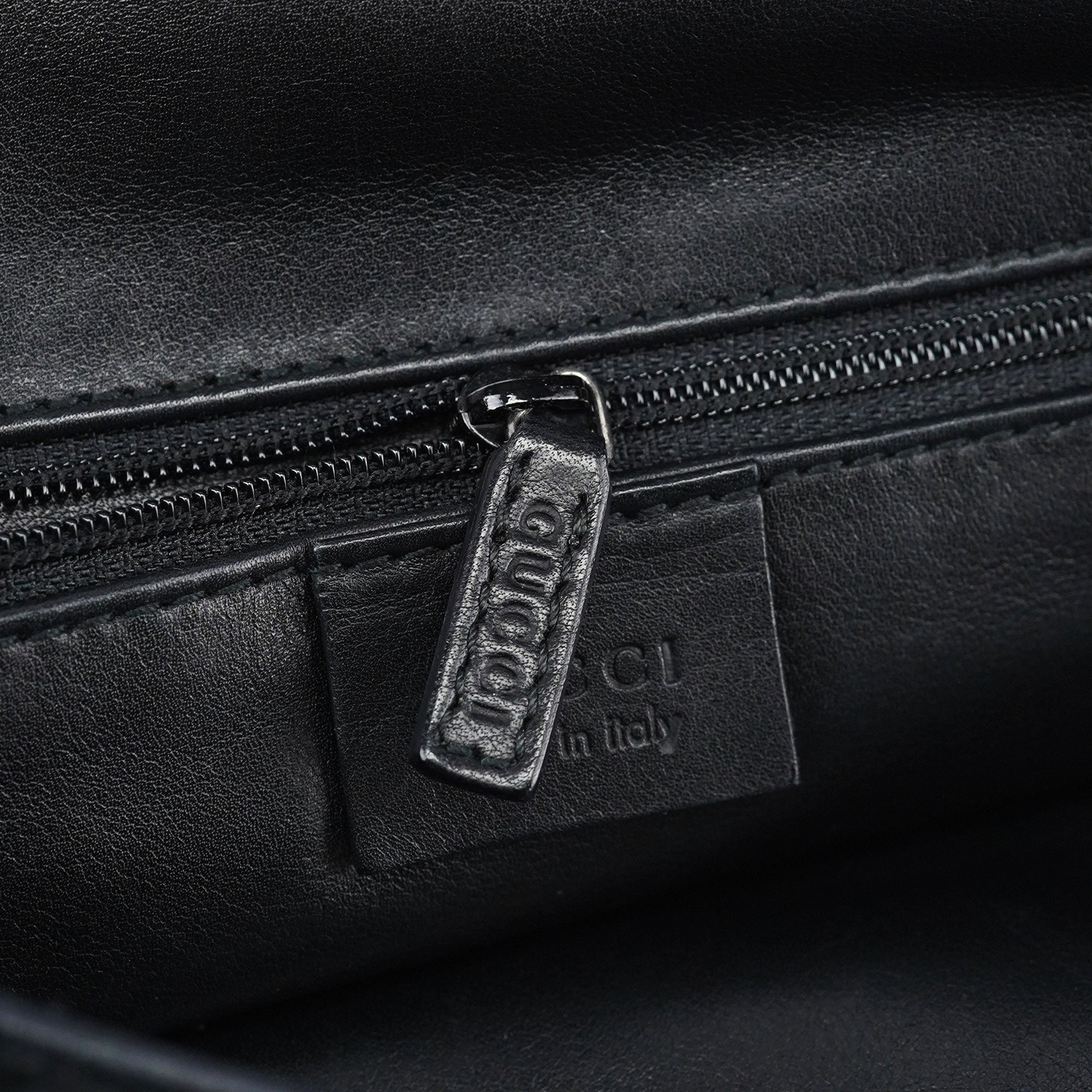 1997 Black GG Suede Horsebit Bag