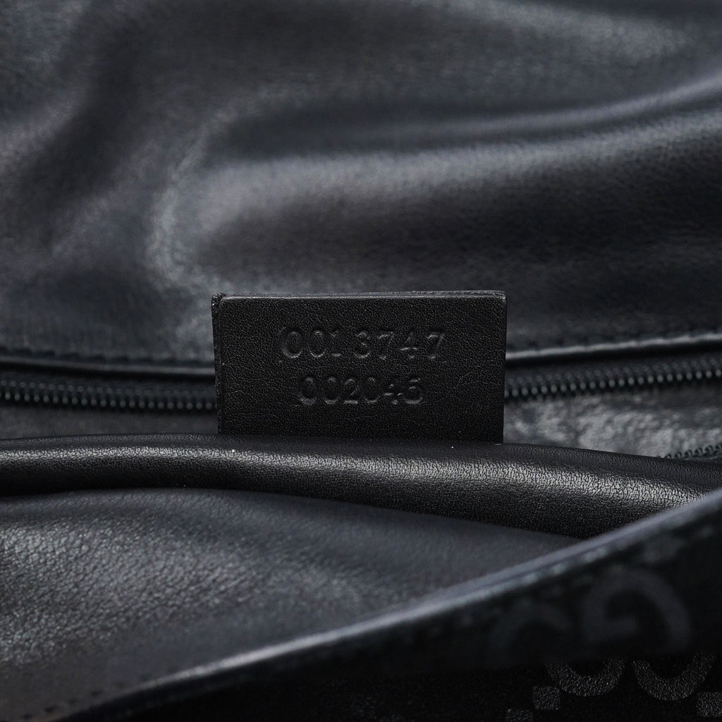1997 Black GG Suede Horsebit Bag