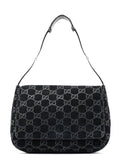 1997 Black GG Suede Horsebit Bag