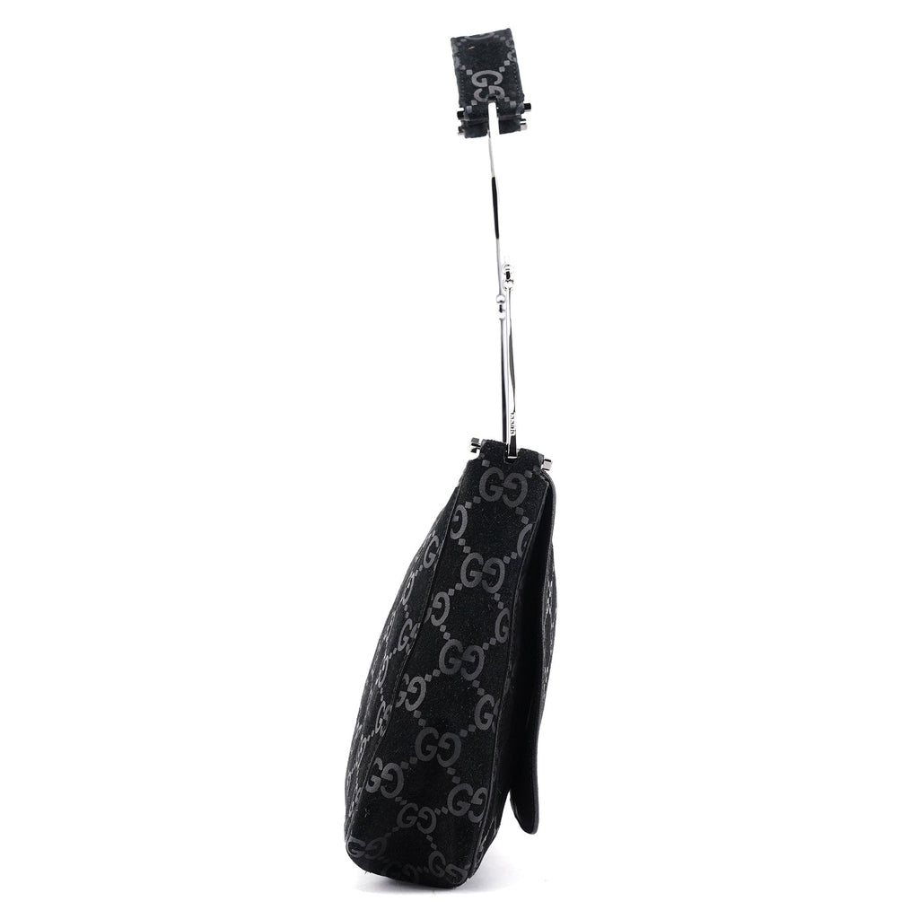 1997 Black GG Suede Horsebit Bag