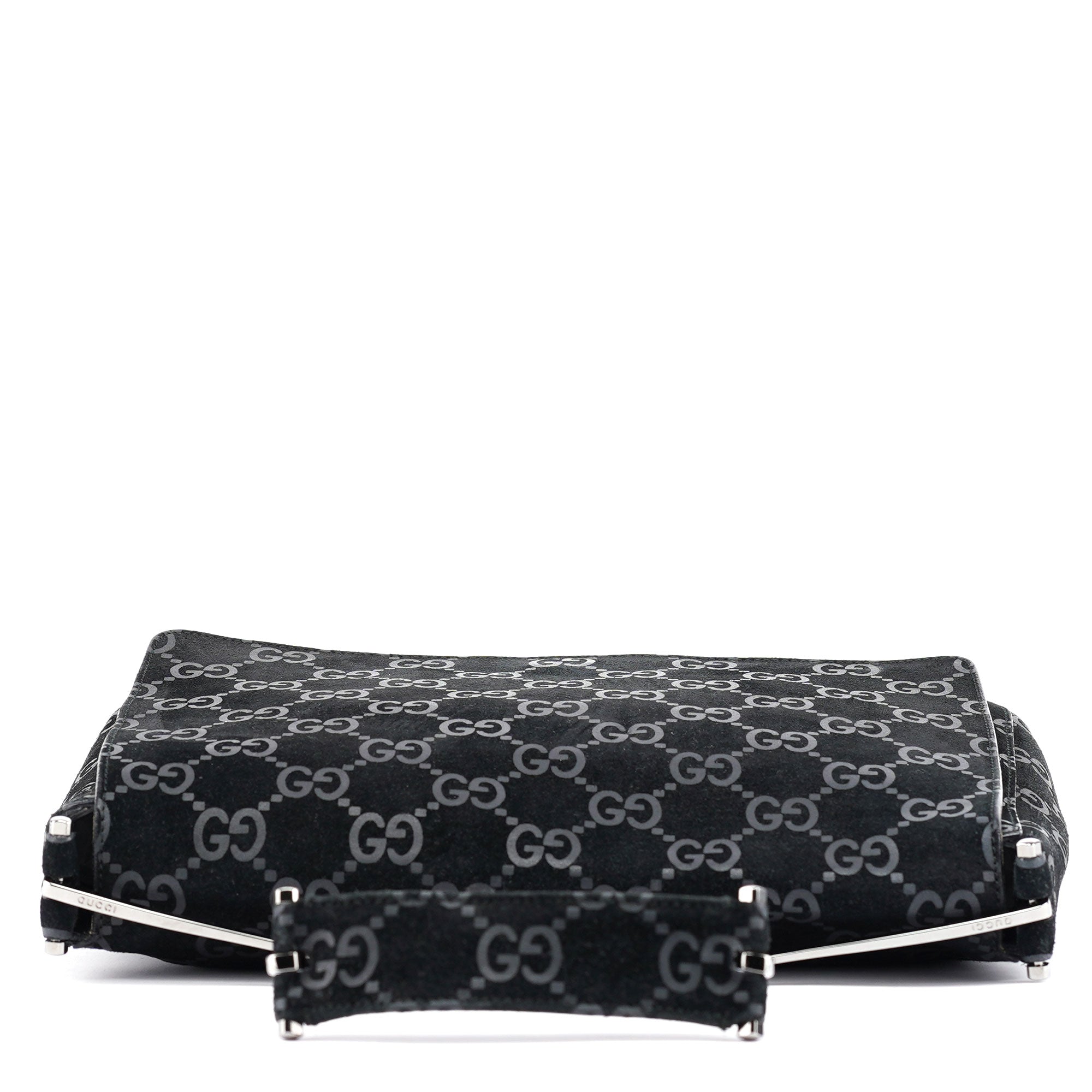 1997 Black GG Suede Horsebit Bag