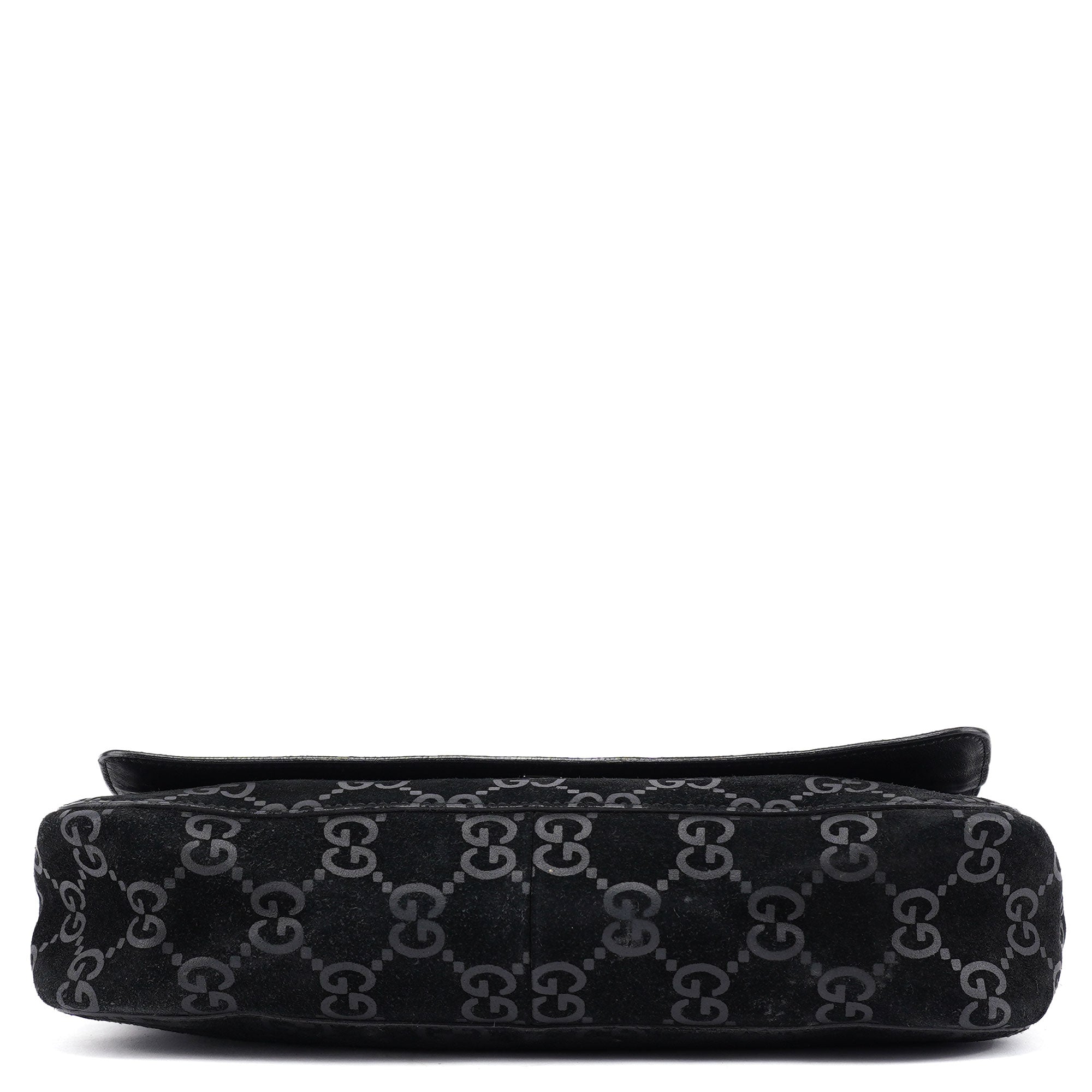 1997 Black GG Suede Horsebit Bag