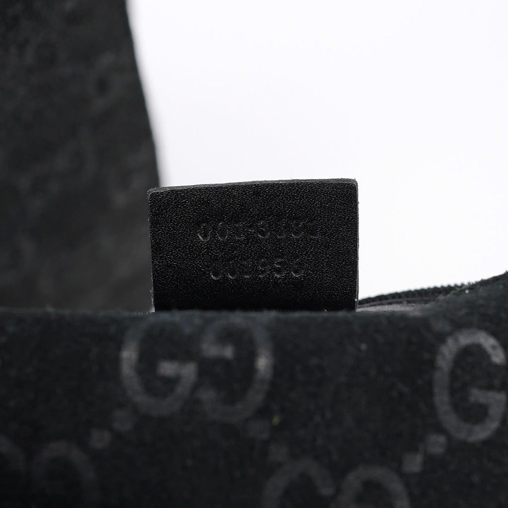 1997 Black GG Suede Horsebit Shoulder Bag