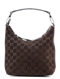 1997 Black GG Suede Shoulder Bag