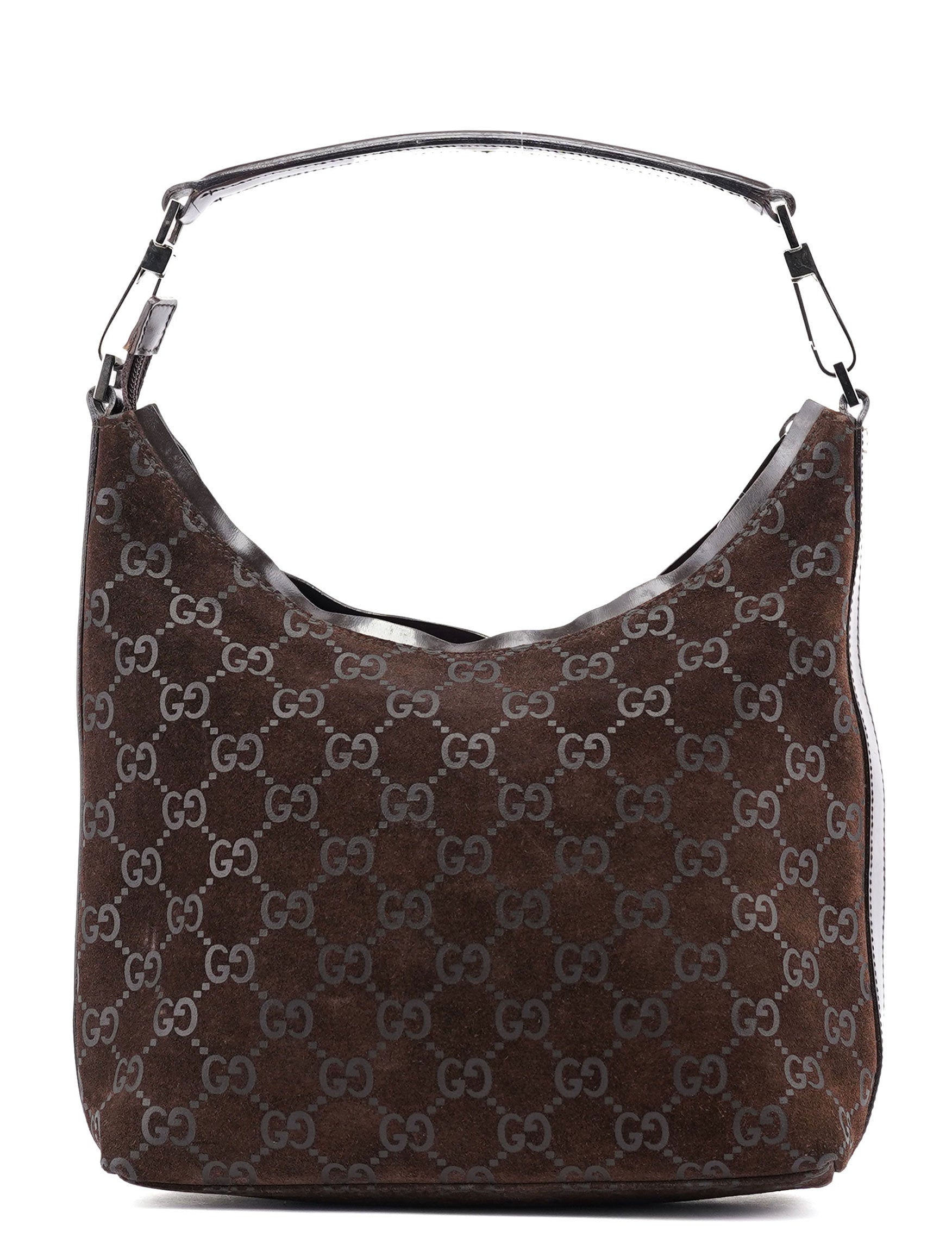1997 Black GG Suede Shoulder Bag