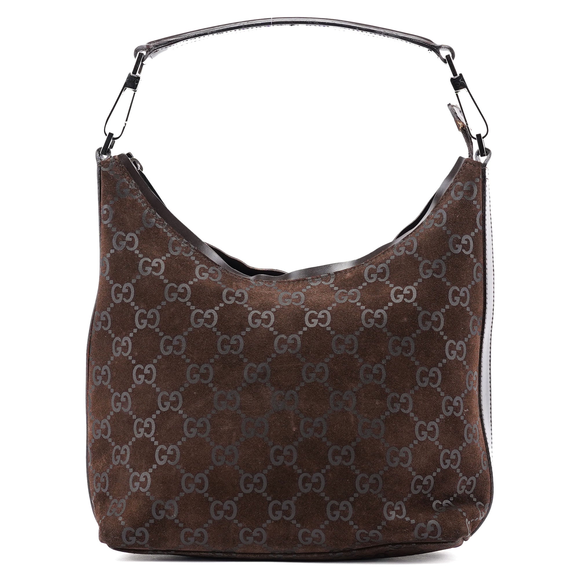 1997 Black GG Suede Shoulder Bag