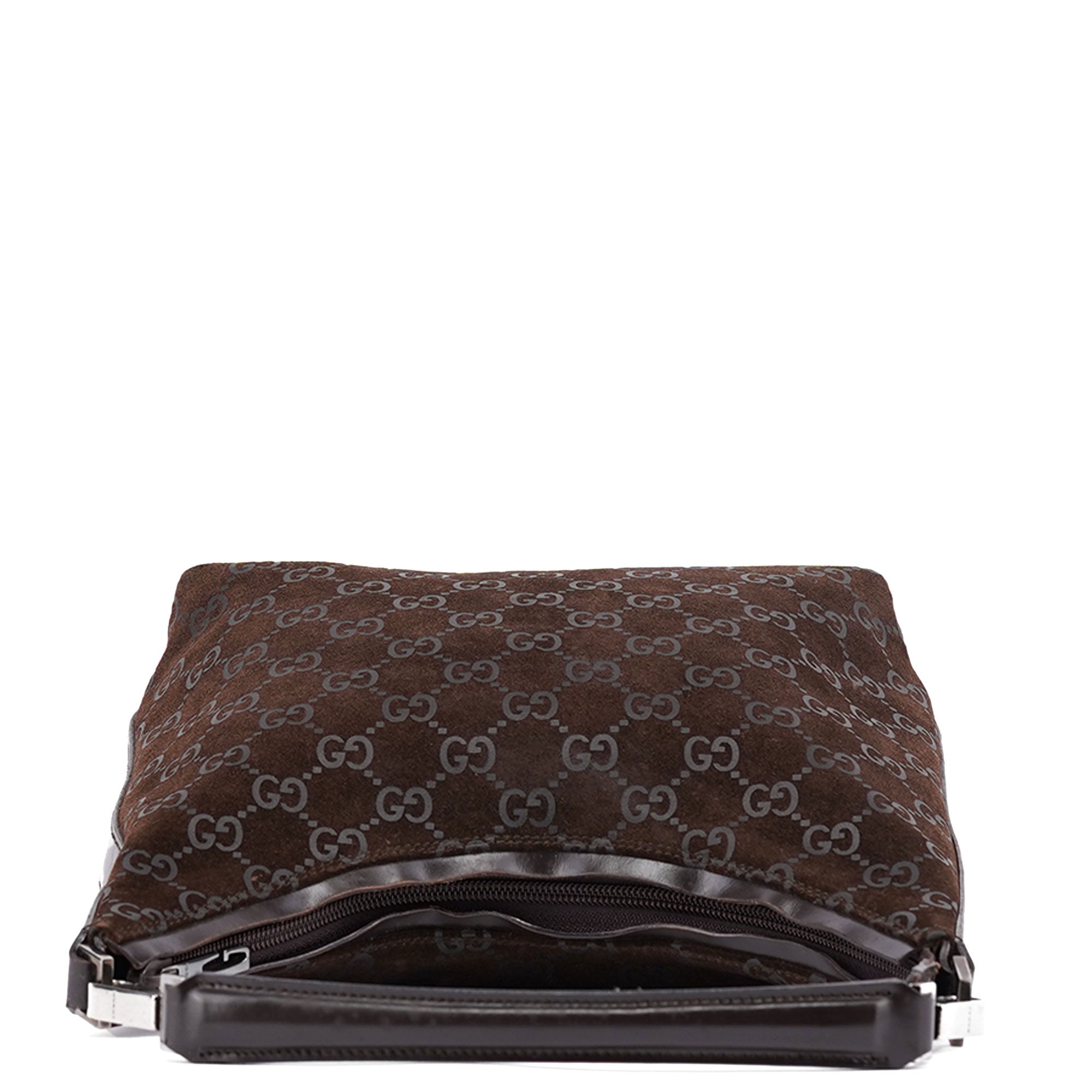 1997 Black GG Suede Shoulder Bag
