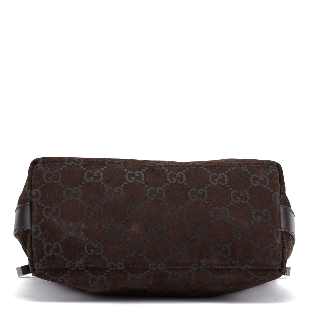 1997 Black GG Suede Shoulder Bag