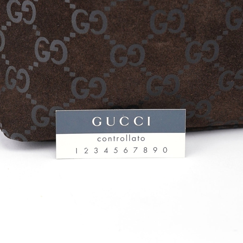 1997 Black GG Suede Shoulder Bag