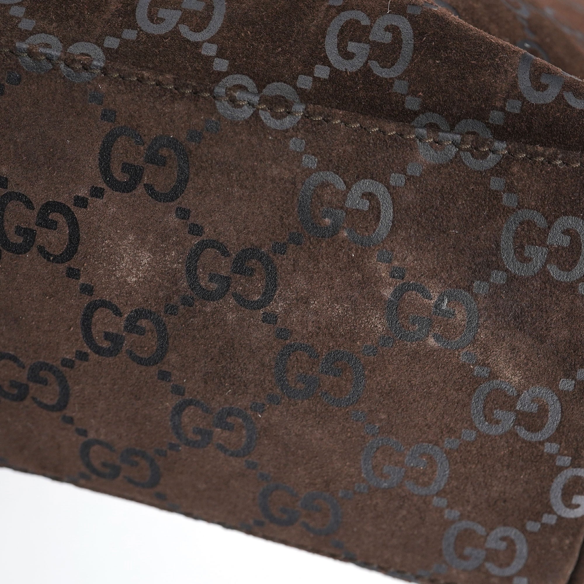 1997 Black GG Suede Shoulder Bag