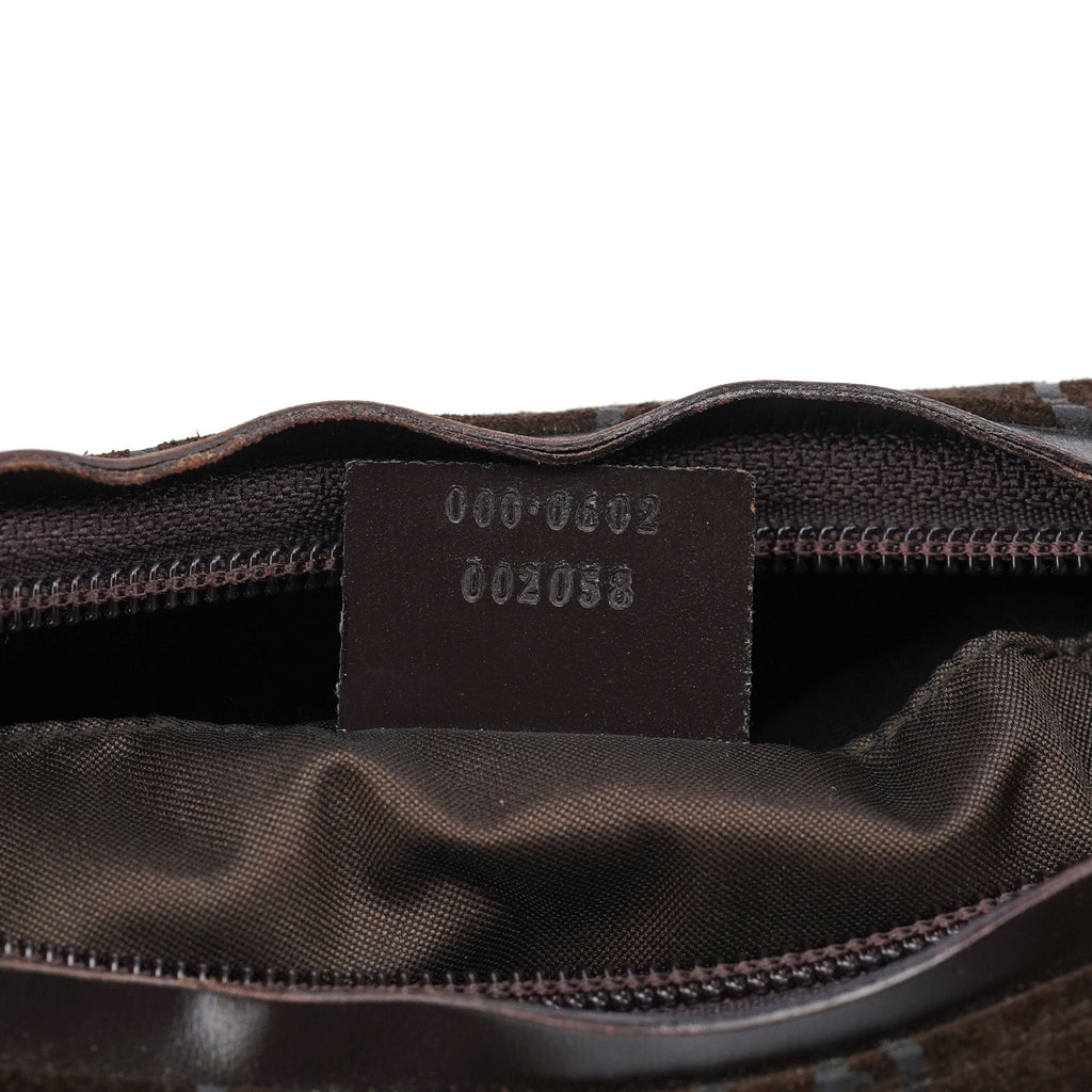 1997 Black GG Suede Shoulder Bag