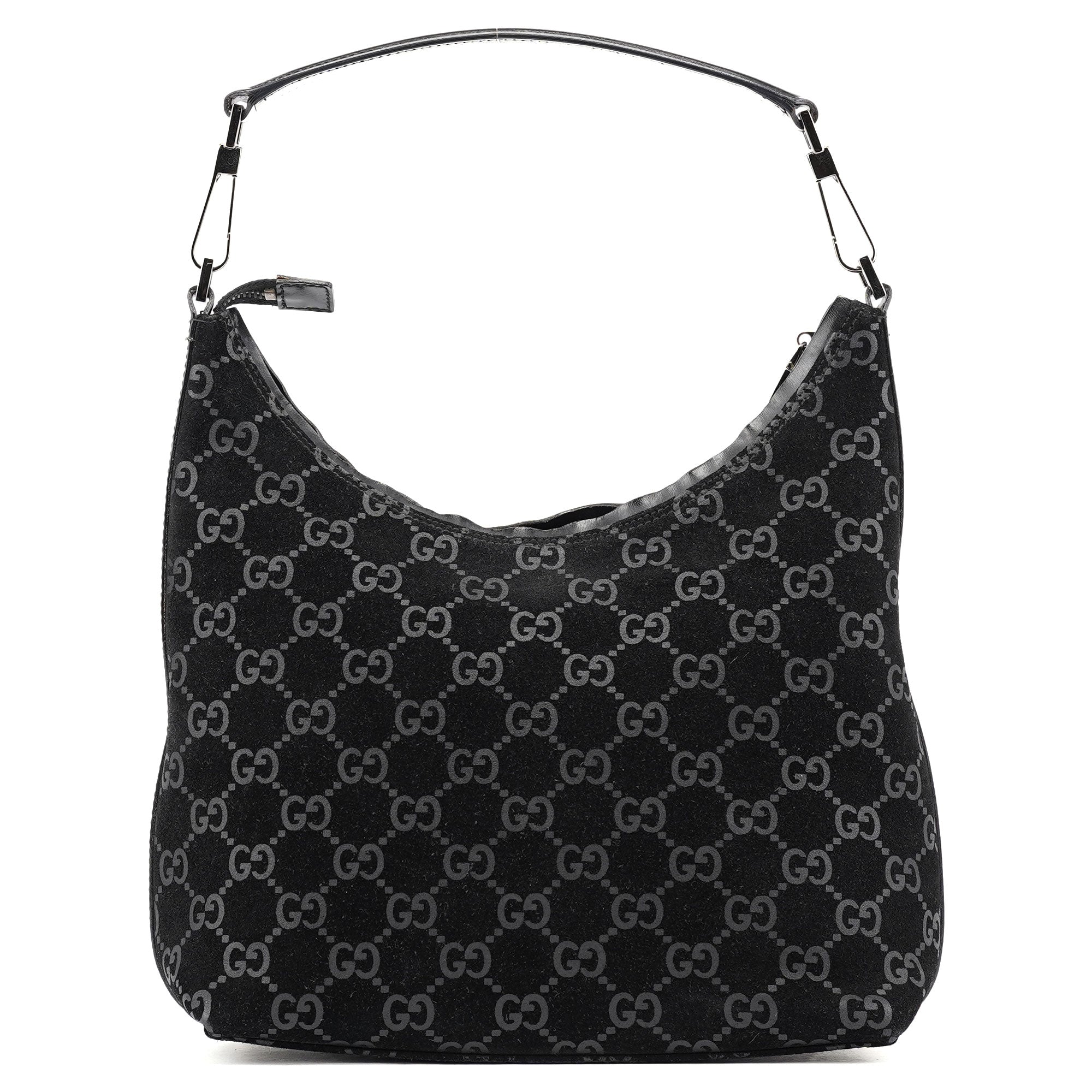1997 Black GG Suede Shoulder Bag