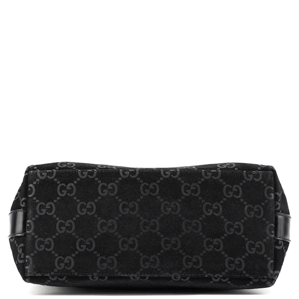 1997 Black GG Suede Shoulder Bag