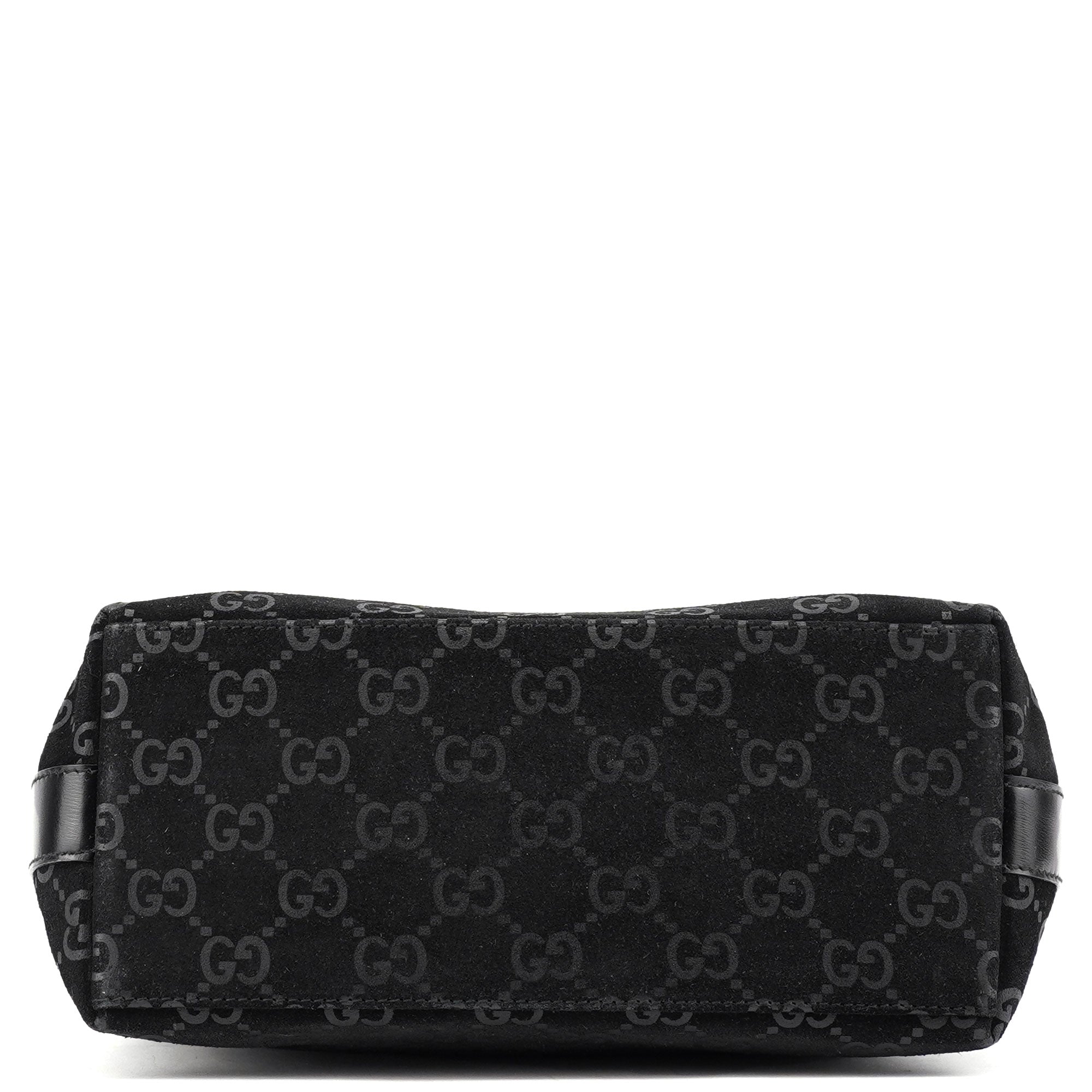 1997 Black GG Suede Shoulder Bag