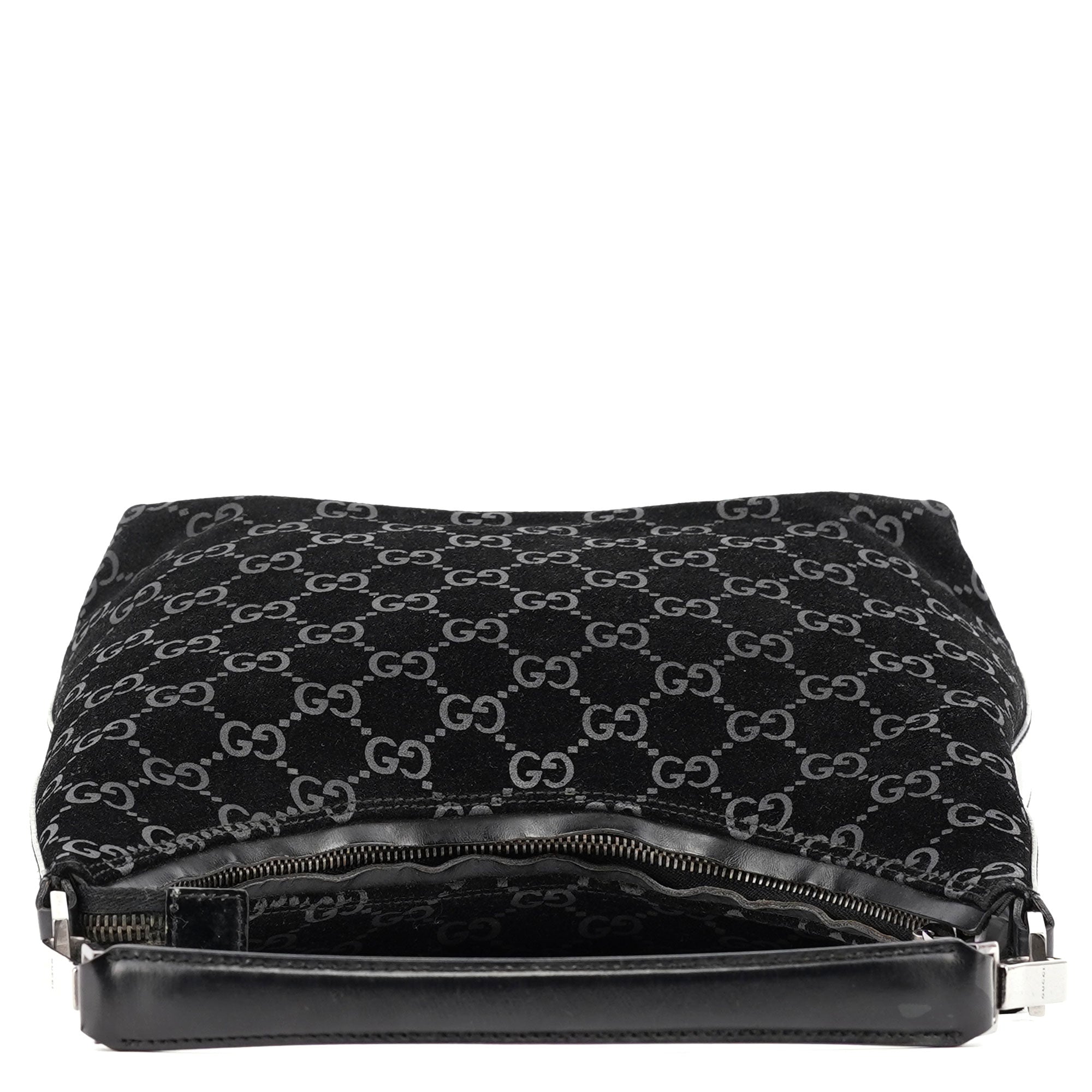 1997 Black GG Suede Shoulder Bag