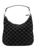 1997 Black GG Suede Shoulder Bag