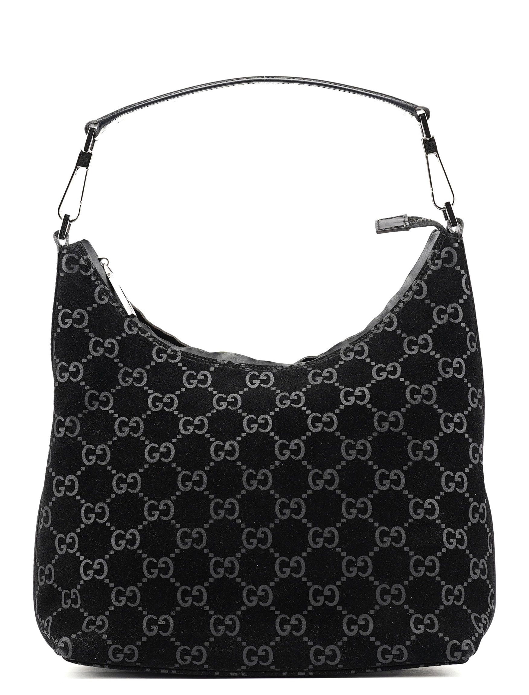 1997 Black GG Suede Shoulder Bag