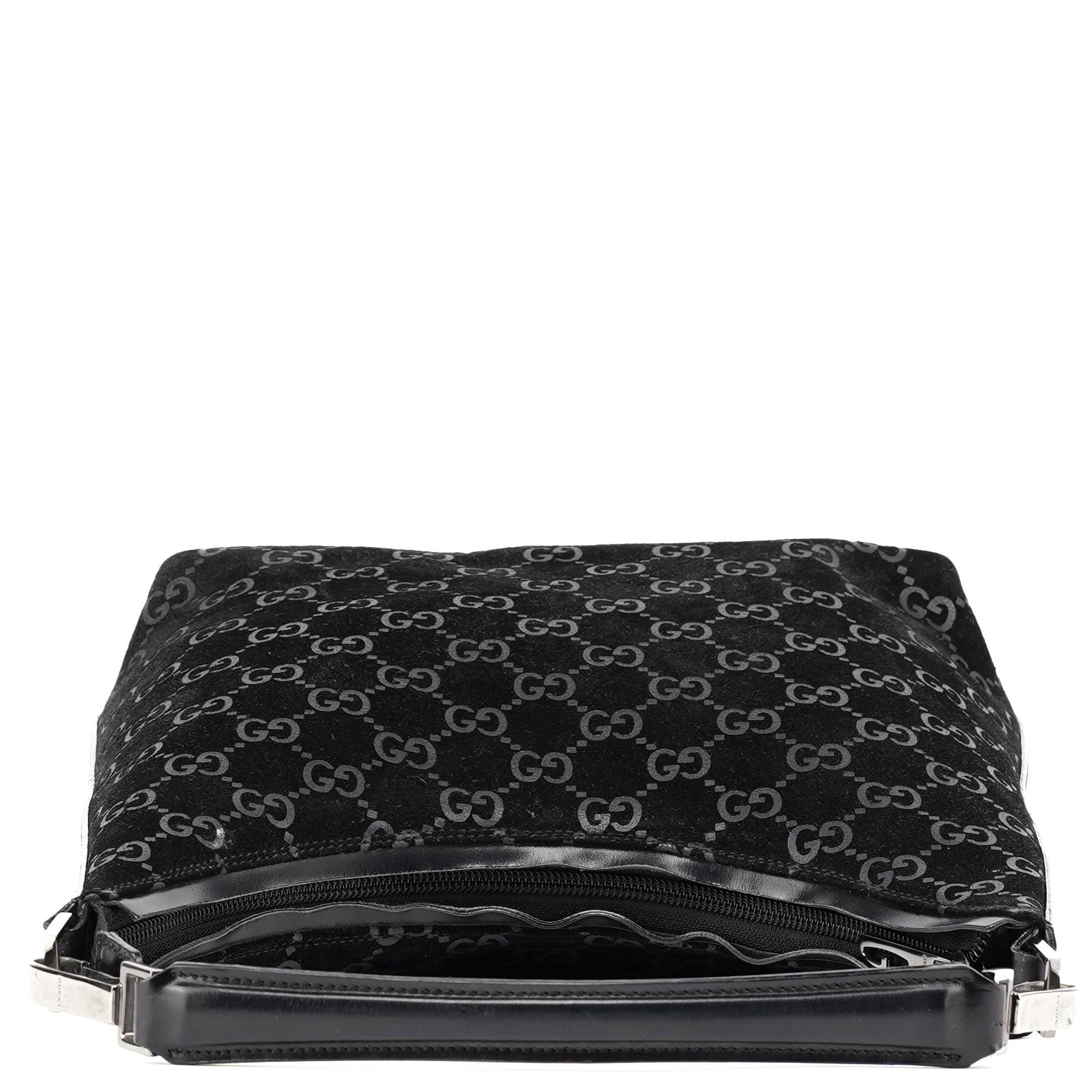 1997 Black GG Suede Shoulder Bag