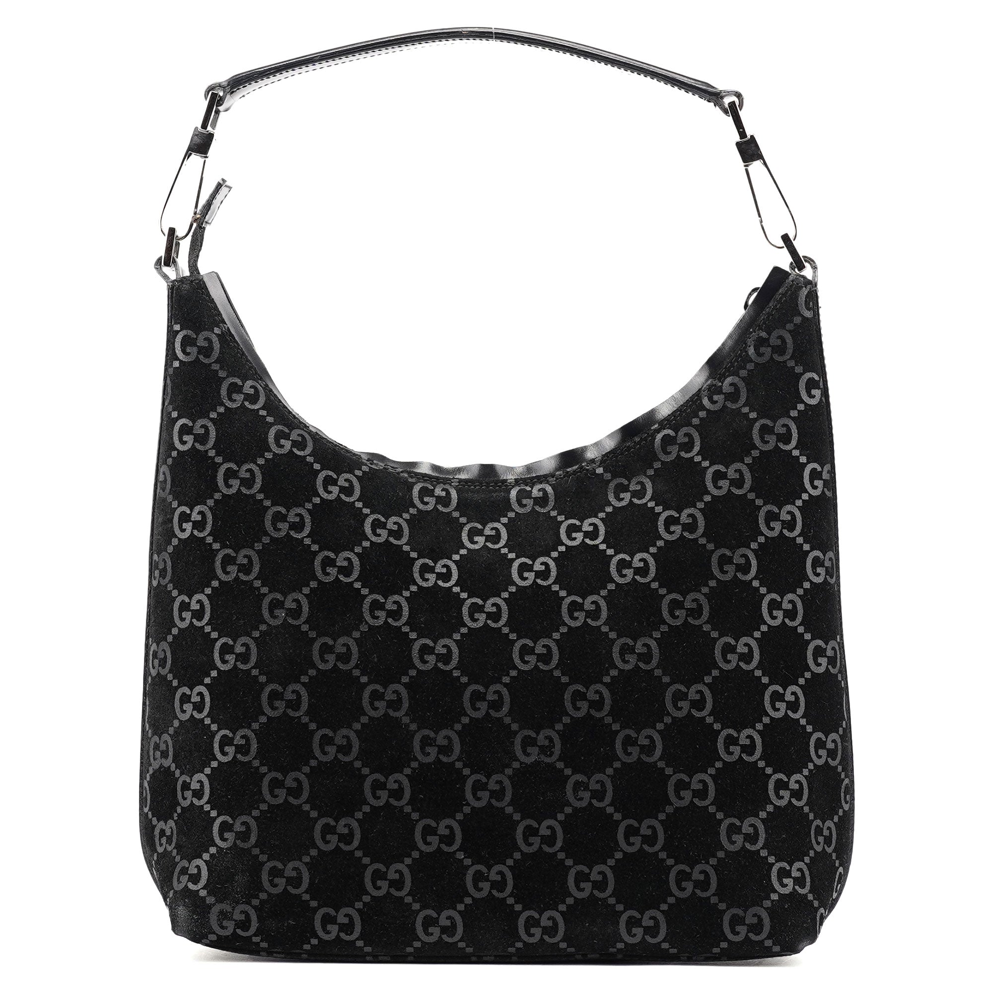 1997 Black GG Suede Shoulder Bag