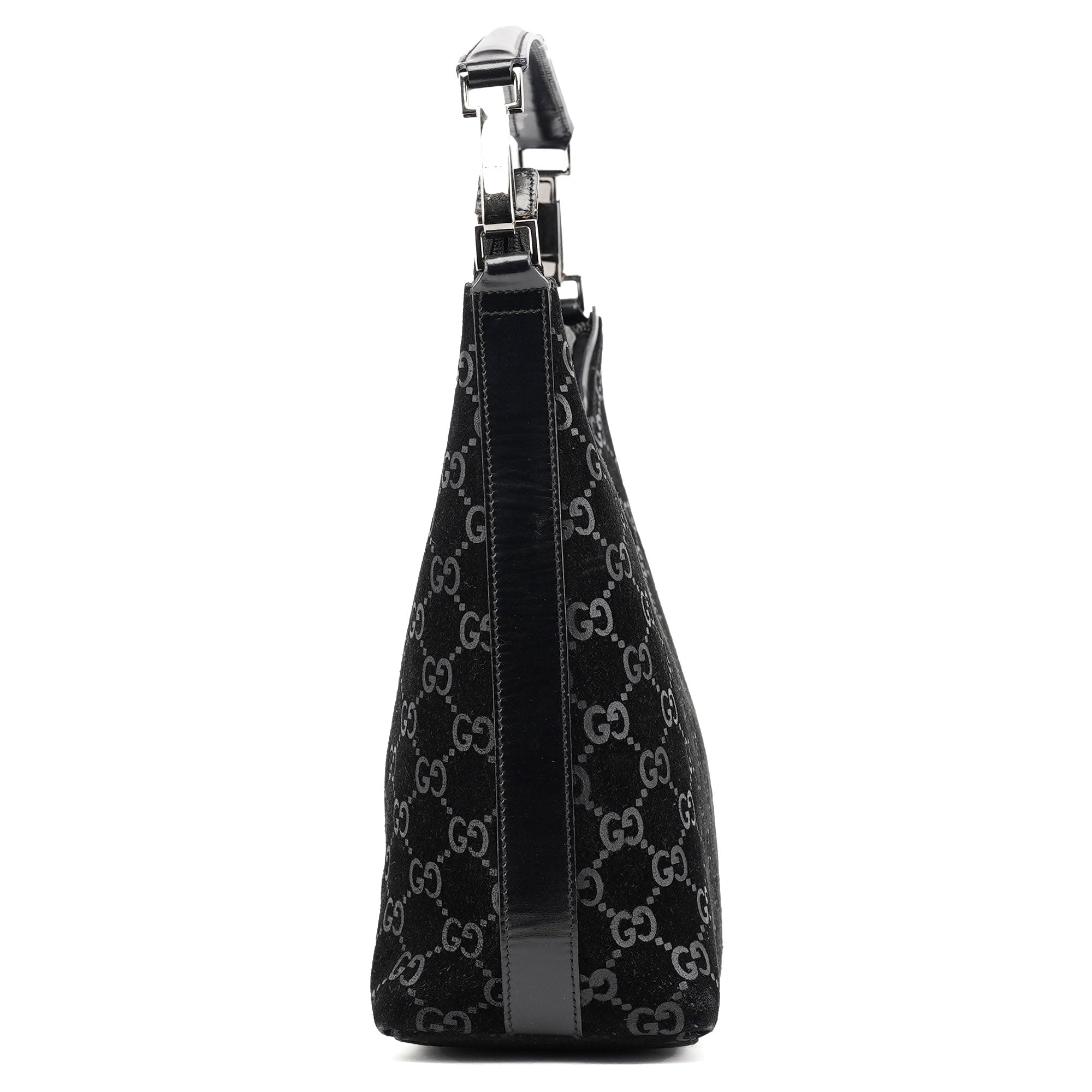 1997 Black GG Suede Shoulder Bag