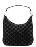 1997 Black GG Suede Shoulder Bag