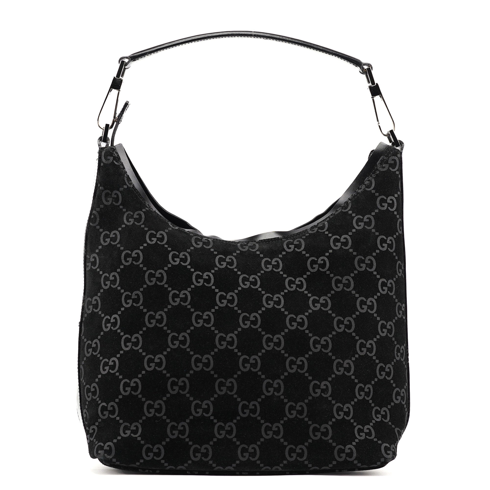 1997 Black GG Suede Shoulder Bag