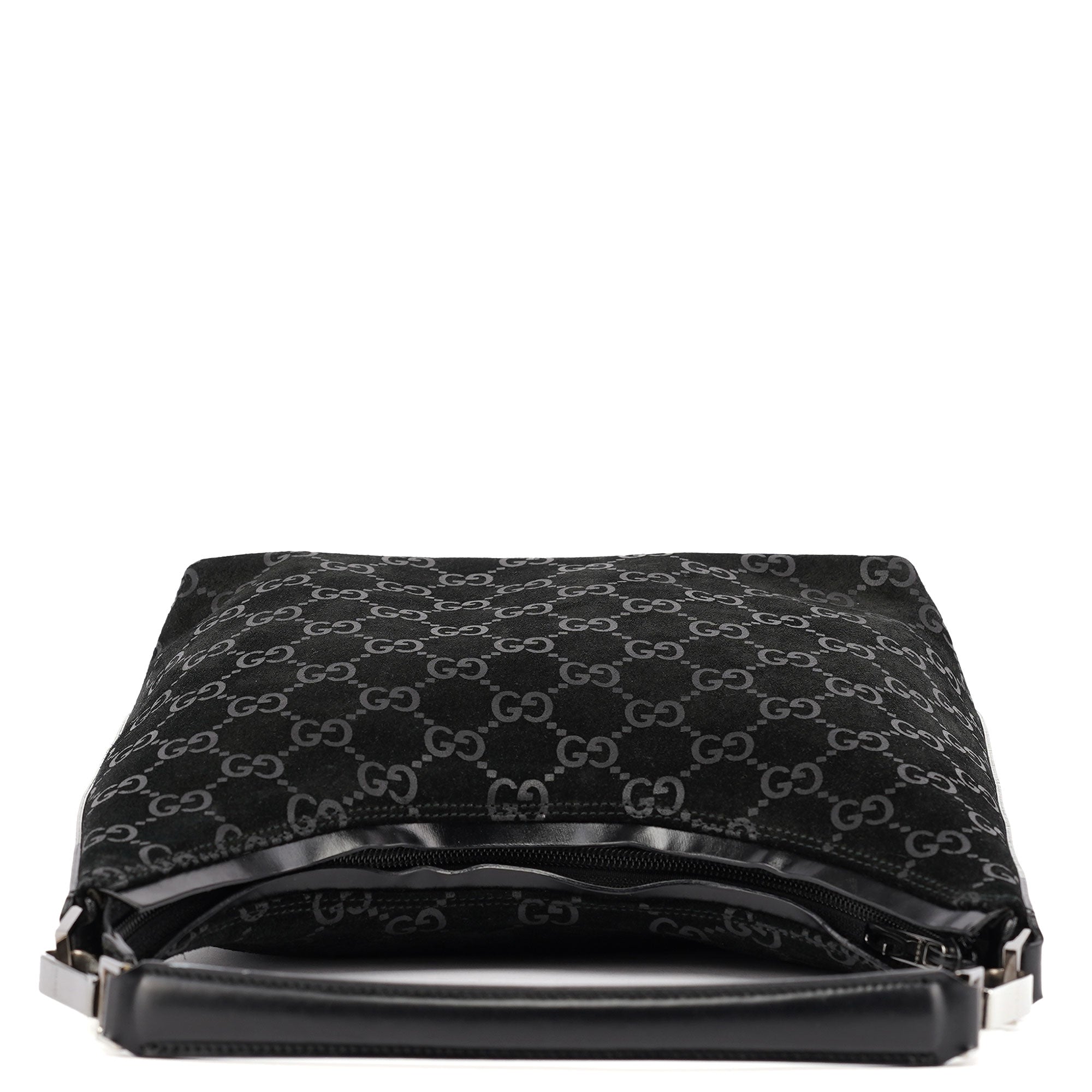 1997 Black GG Suede Shoulder Bag