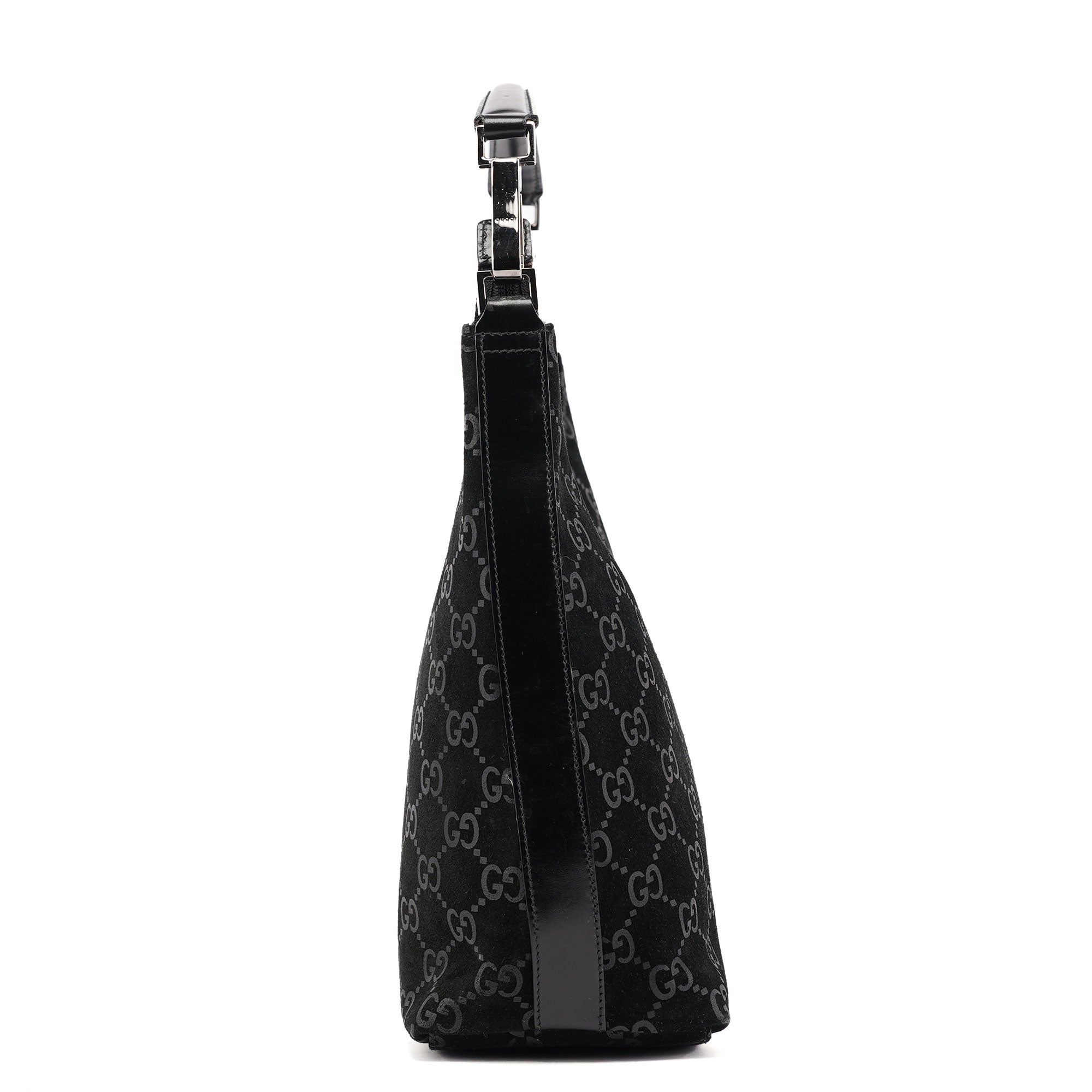 1997 Black GG Suede Shoulder Bag