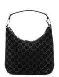 1997 Black GG Suede Shoulder Bag
