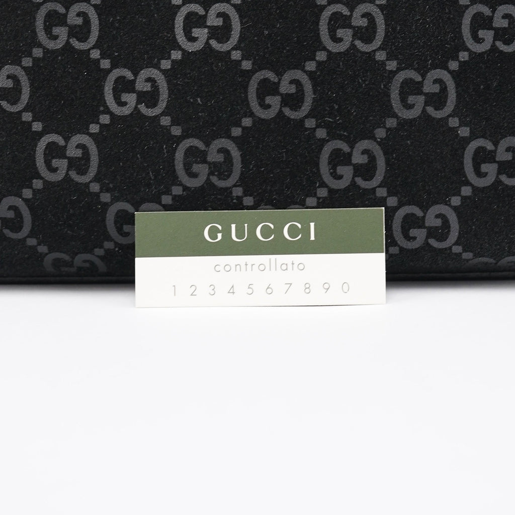 1997 Black GG Suede Shoulder Bag