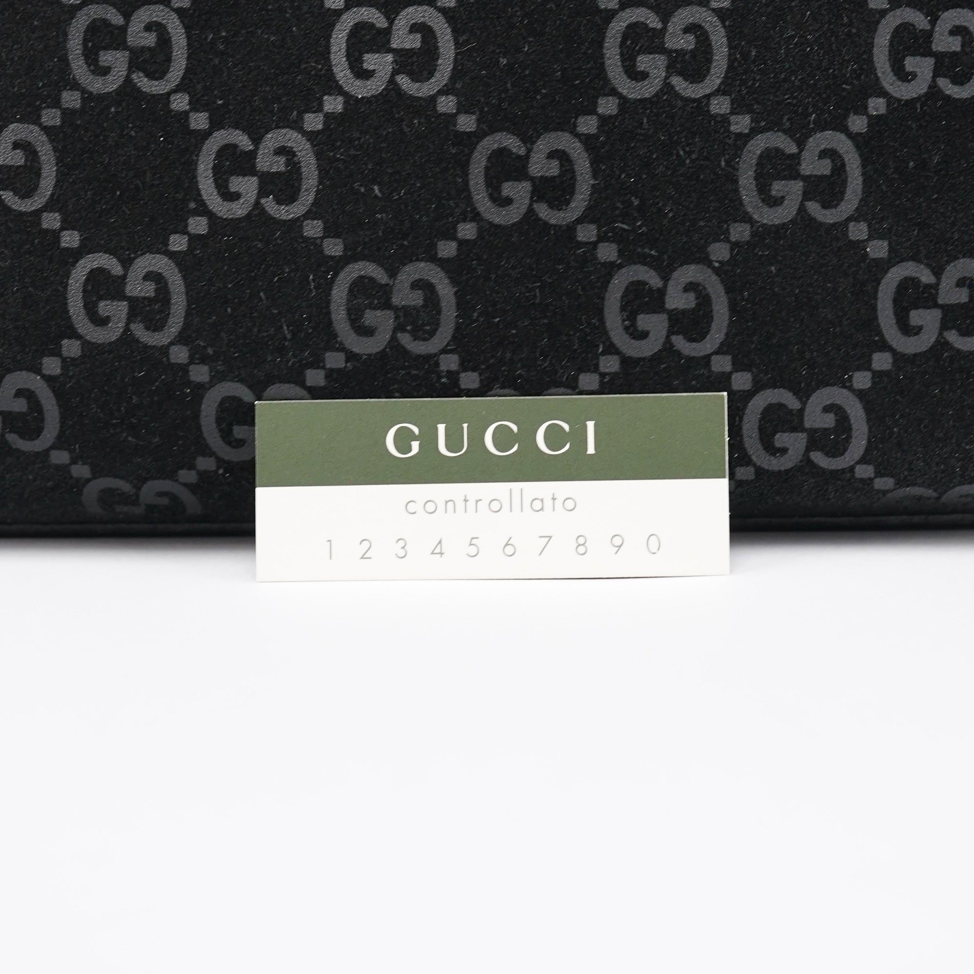 1997 Black GG Suede Shoulder Bag