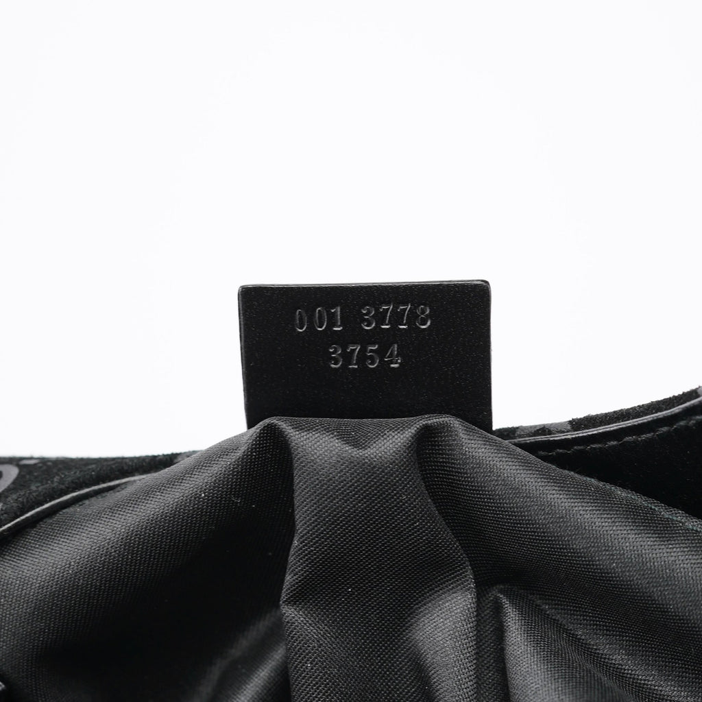 1997 Black GG Suede Shoulder Bag