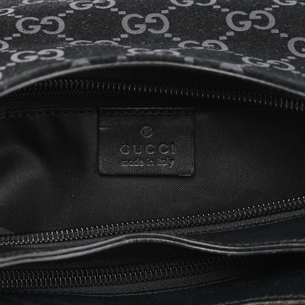 1997 Black GG Suede Shoulder Bag