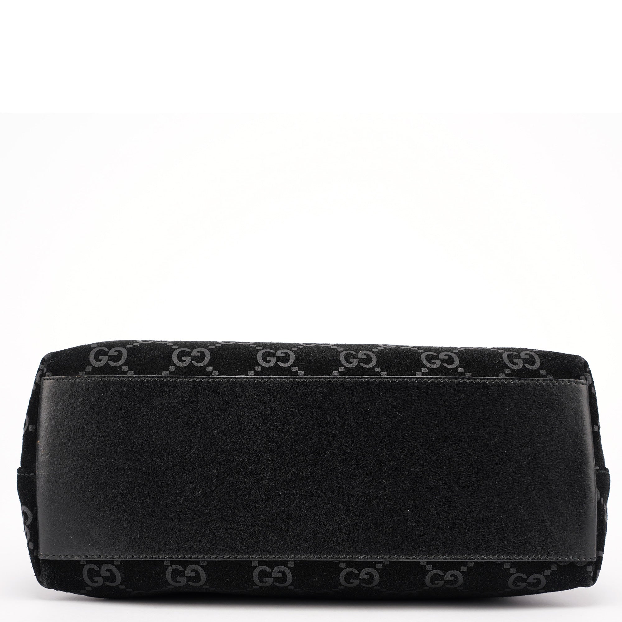 1997 Black GG Suede Shoulder Bag