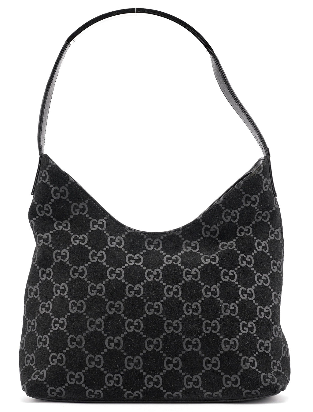 1997 Black GG Suede Shoulder Bag