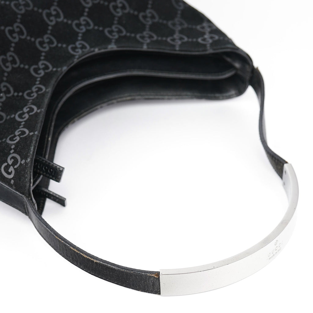 1997 Black GG Suede Shoulder Bag