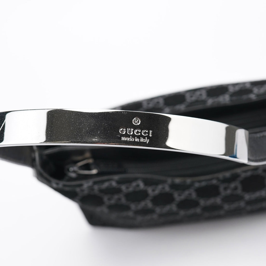 1997 Black GG Suede Shoulder Bag