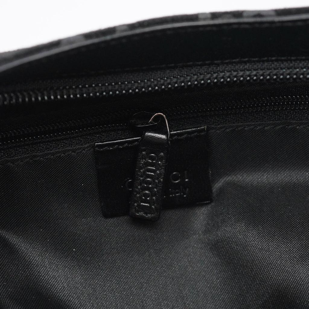 1997 Black GG Suede Shoulder Bag