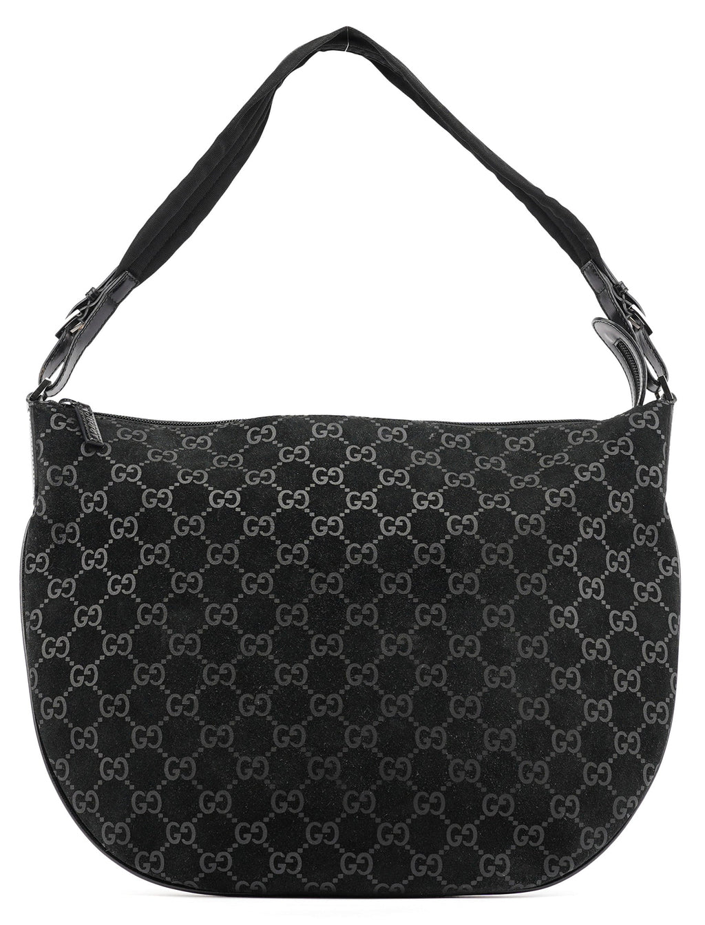 1997 Black GG Suede Shoulder Bag