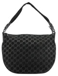 1997 Black GG Suede Shoulder Bag