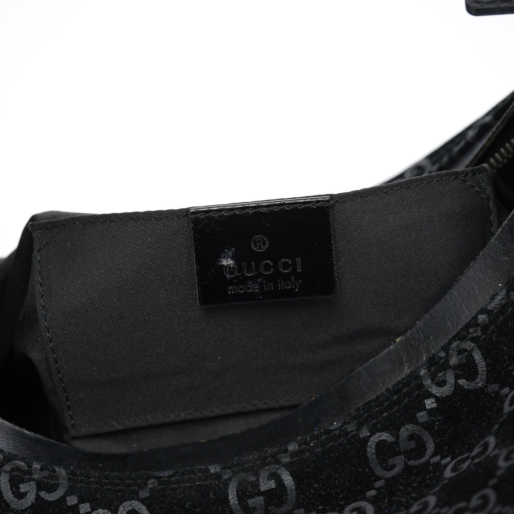 1997 Black GG Suede Shoulder Bag