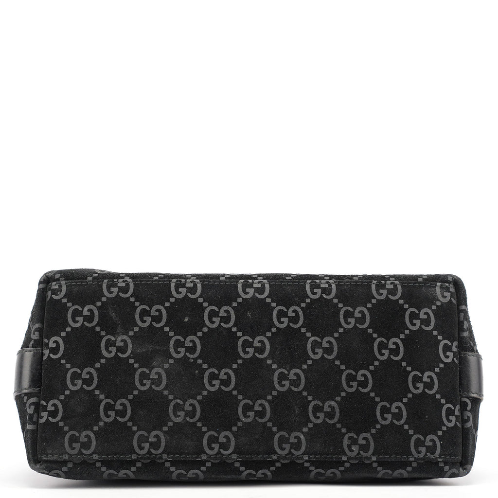 1997 Black GG Suede Shoulder Bag