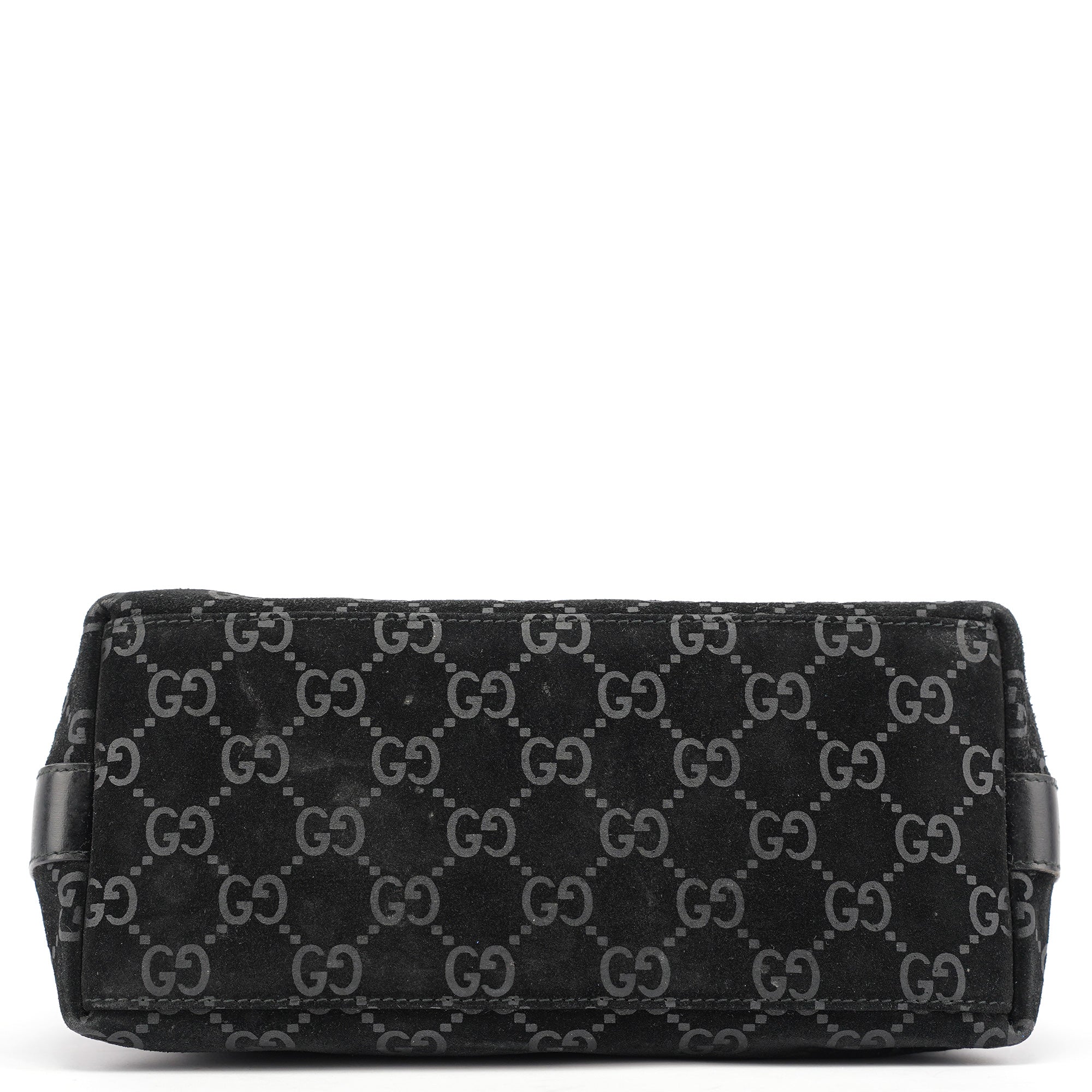 1997 Black GG Suede Shoulder Bag