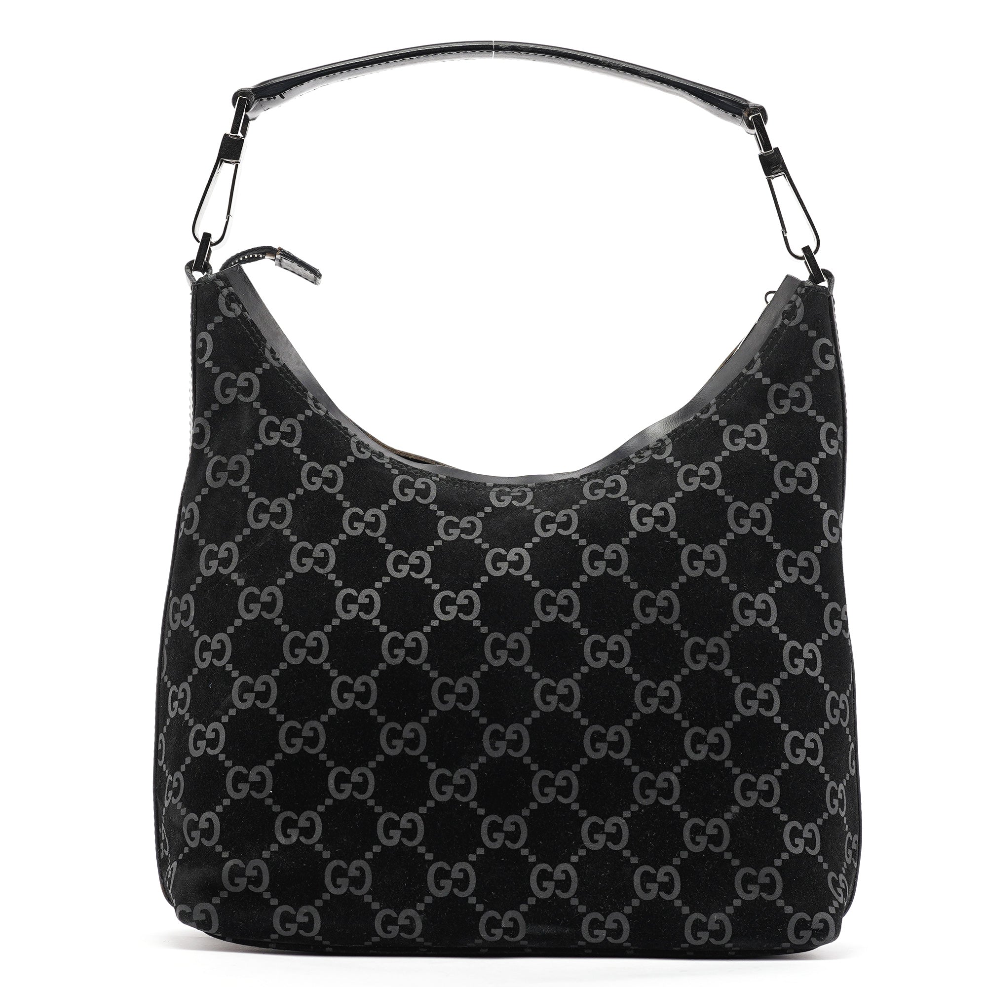 1997 Black GG Suede Shoulder Bag